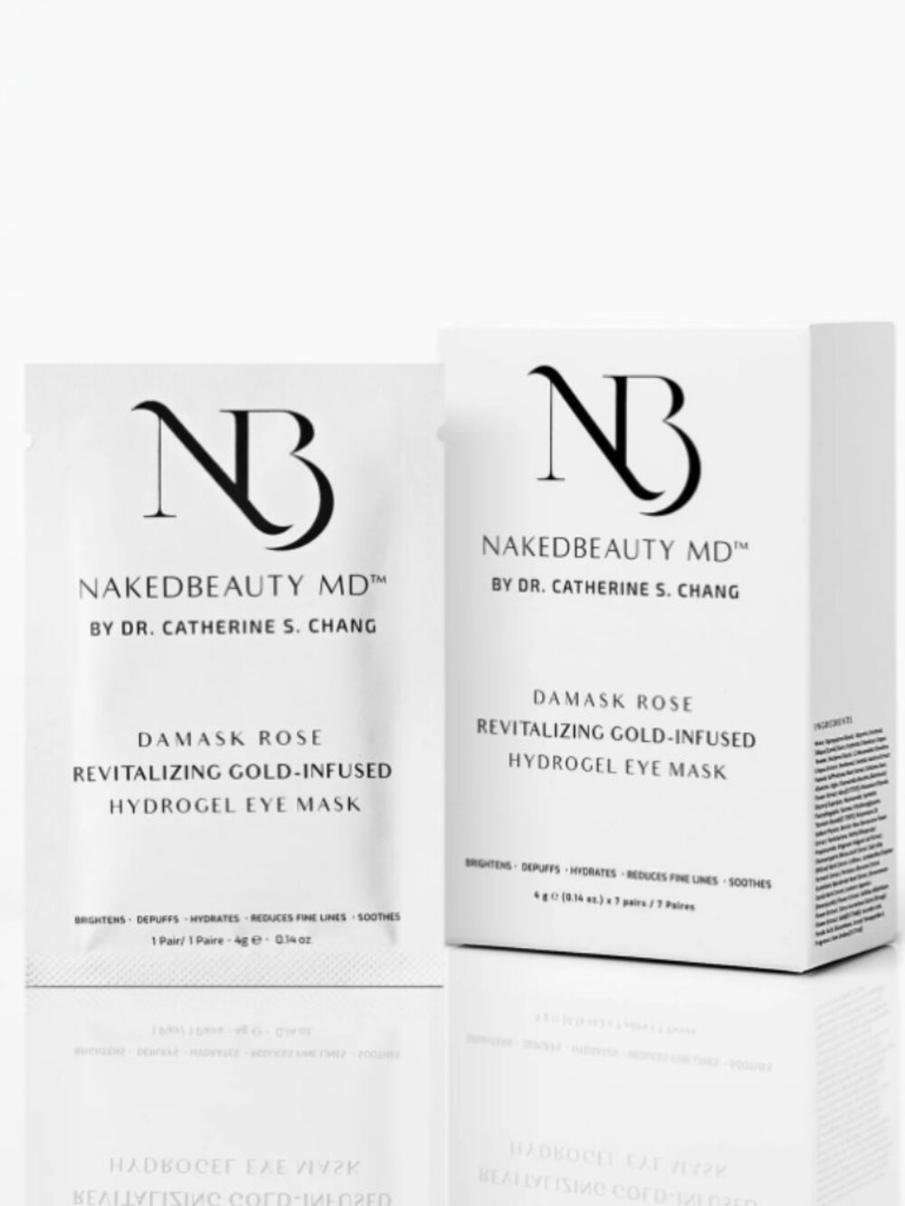 NWT NakedBeauty MD™ Damask Rose Revitalizing Gold-Infused Hydrogel Eye Masks